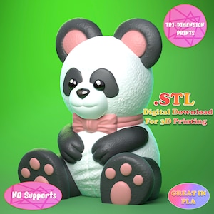 Lindo Teddy Panda Toy/3D Print Descarga instantánea/Juguete impreso en 3D/juguetes para niños/PandaToy/Panda 3dprint