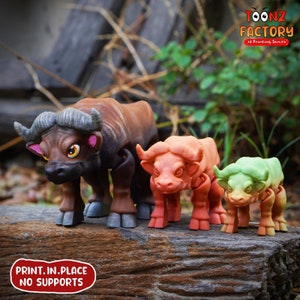 Süßer Flexi-Büffel/3D Druck Instant Download/3D gedruckter Büffel/3D gedruckter Bison/Gelenkbüffel/Buffalo3dprint
