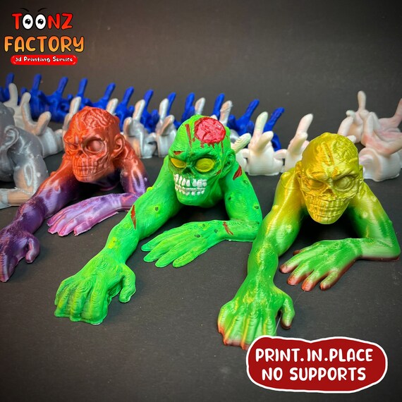 Articulated Zombie Crawler 3D Model: Flexi Print-in-place (digital