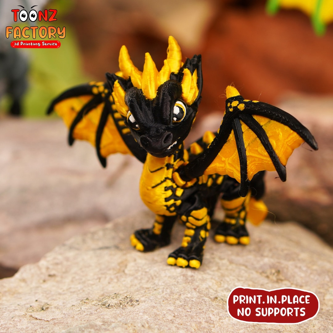 Cute Flexi Western Dragon 3D Model (instant Download) - Etsy