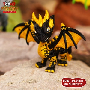 Süßer Flexi Western Drache / 3D Print Sofort Download / 3D gedruckter Drache / 3d gedruckter westlicher Drache / beweglicher Drache / westlicher Drachen