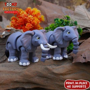 Niedlicher Flexi Elefant gegliedert / 3D Druck Sofortiger Download / 3D gedrucktes Spielzeug / 3D gedruckter Elefant / Gelenkelefant