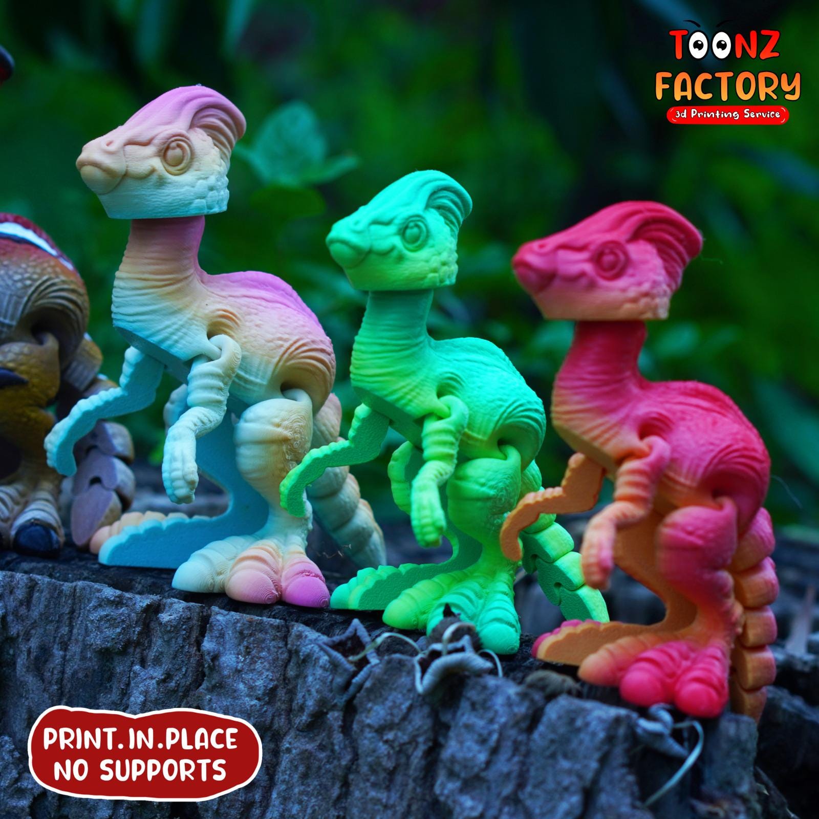 Flexi Parasaurolophus Dinosaur: Articulated 3D Print Toy (digital