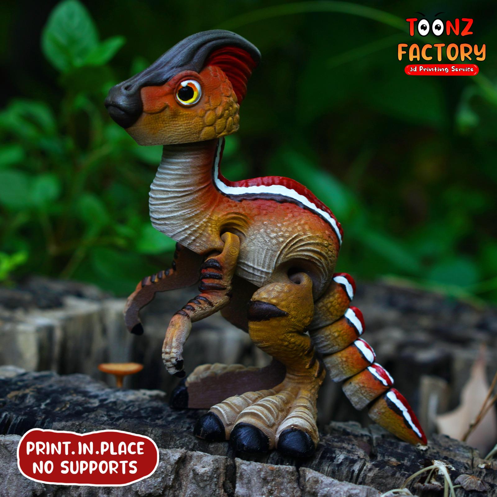 Flexi Parasaurolophus Dinosaur: Articulated 3D Print Toy (digital