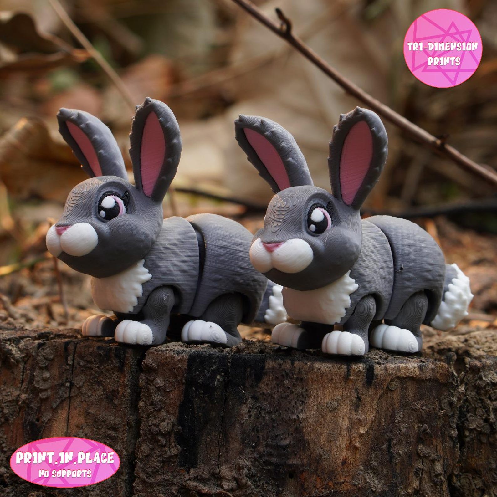 Flexi Rabbit 3D Print: Articulated Print-in-place Toy (digital Download ...