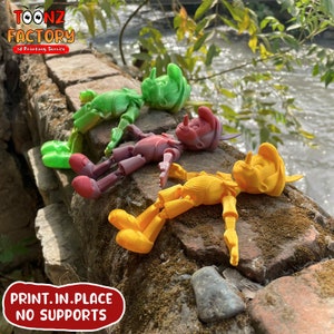 Print-In-Place niedlicher Pinocchio mit Gelenk / 3D Print Sofort Download / 3D gedrucktes Spielzeug/Pinocchio artikuliert / Pinocchio Spielzeug