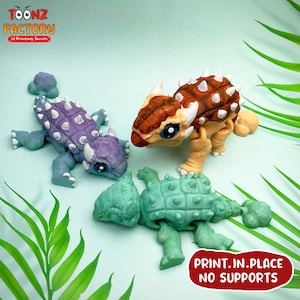 Flexi Ankylosaurus Print In Place Spielzeug / 3D Druck Sofortiger Download/3D gedrucktes Spielzeug/3D gedruckte Dinosaurier/Gelenk Ankylosaurus