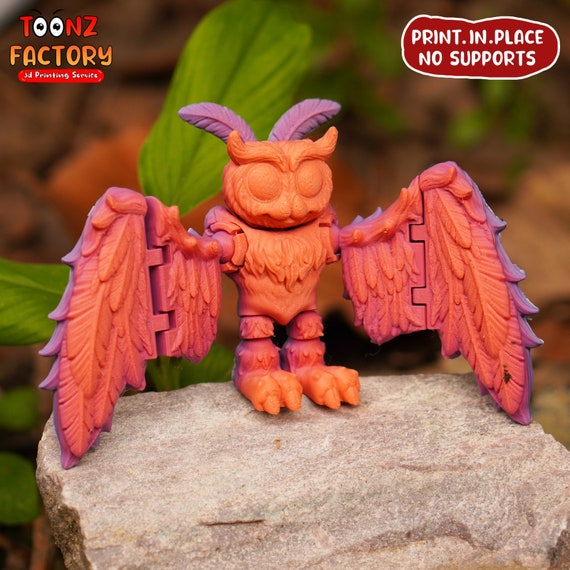 Flexi Mothman 3D Print, Articulated Cryptid Figure (instant