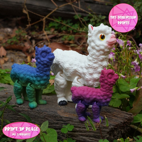 Flexi Alpaca Print In Place Toy /3D Print Instant Download/3D Printed Toy/3d printed Alpaca/articulated Alpaca