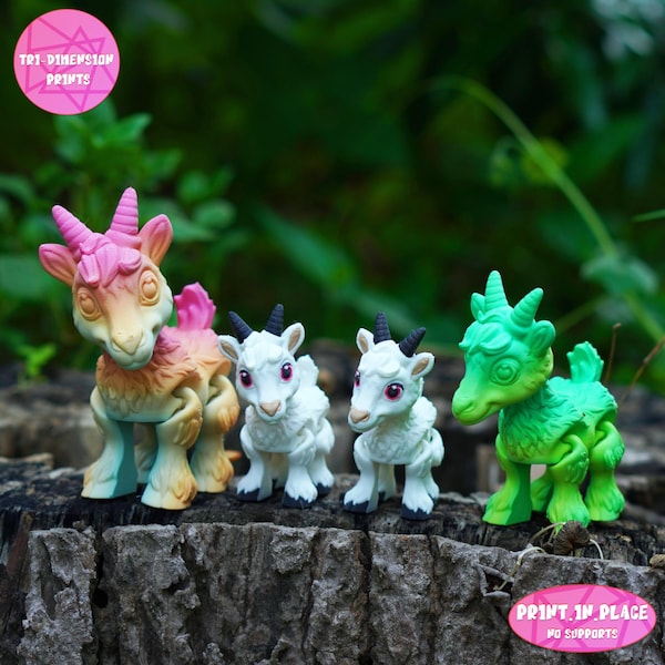 Flexi Billy Goat Toy: Articulated 3D Print (Instant Download)