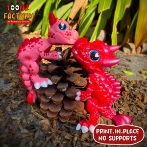 Flexi Print-In-Place IHEART DRAGON gelede / 3D Print Instant Download/3D-geprint speelgoed/draak gelede / draak 3D-geprint speelgoed