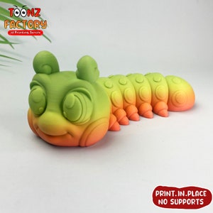 Cute Flexi Caterpillar / 3D Print Instant Download/3D Printed Toy/3d printed caterpillar/articulated Caterpillar