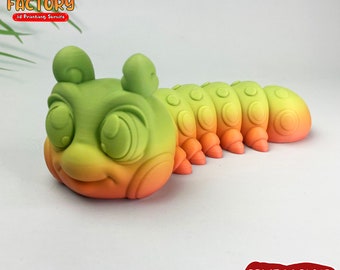 Cute Flexi Caterpillar 3D Printed Toy (Instant Download)