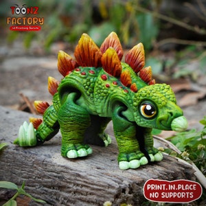 Flexi Stegosaurus Dinosaurier Druck an Ort und Stelle Spielzeug / 3D Druck Sofortiger Download / 3D gedruckter Dinosaurier / 3D gedruckter Stegosaurus / Gelenkdinosaurier
