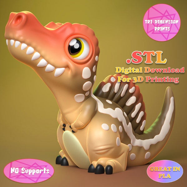 Cute Spinosaurus /3D Print Instant Download/3D Printed Toy/kid toys/Dino Toy/Dinosaur 3dprint