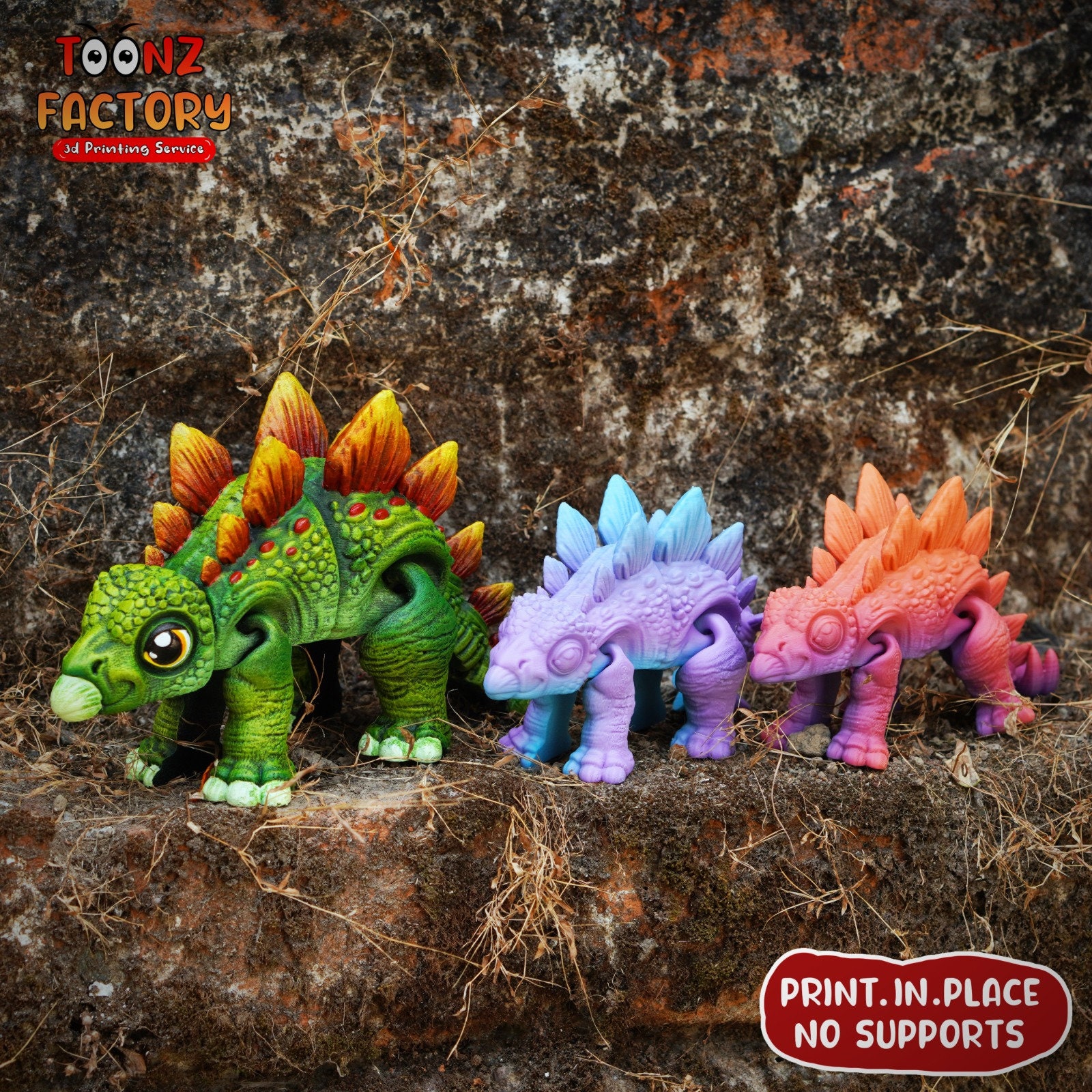 Flexi Stegosaurus Dinosaur Toy: Articulated 3D Print (instant Download ...