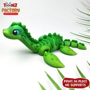 Flexi Print In Place Lochness Monster Spielzeug / 3D Druck Sofort Download / 3D Spielzeug / Lochness Monster artikuliert / Monster Spielzeug