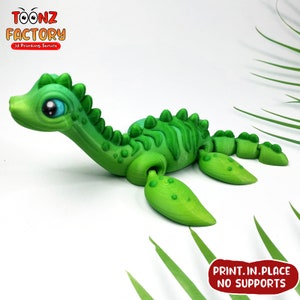 Flexi Print In Place Lochness Monster Toy/ 3D Print Instant Download/3D Printed Toy/lochness monster articulated/ monster toy