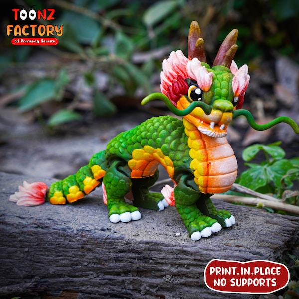 Cute Flexi Chinese Dragon/3D Print Instant Download/3D Printed dragon/3d printed dragon/articulated dragon/dragon 3dprint