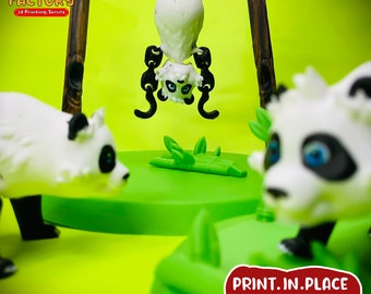 Flexi niedlichen Panda Print In Place Spielzeug / 3D Druck Sofortiger Download / 3D gedrucktes Spielzeug / niedlichen Panda gegliedert / Panda Spielzeug