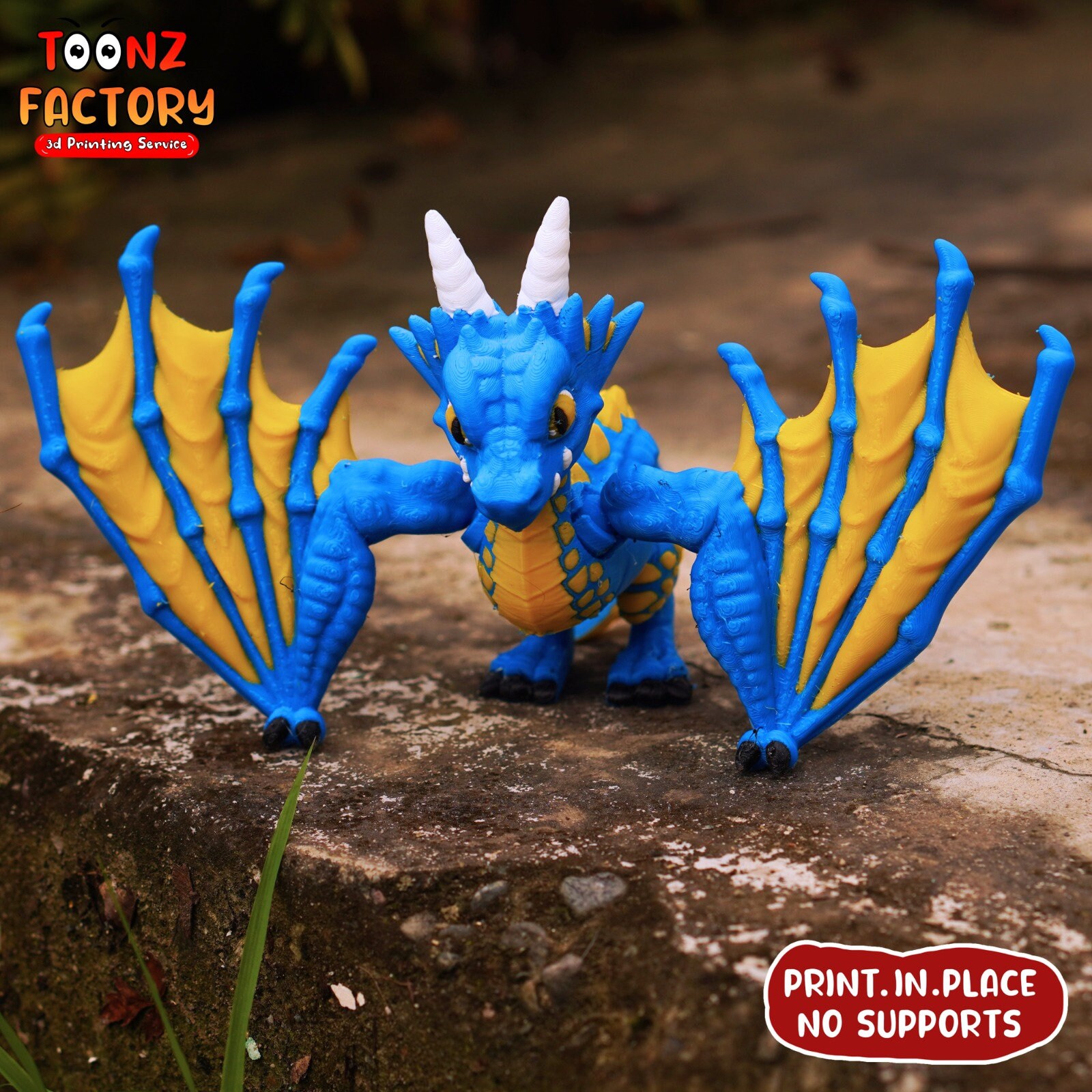 Cute Flexi Western Dragon /3D Print Instant Download/3d Printed