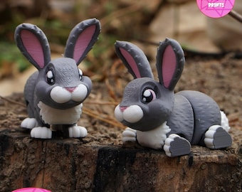 Impresión 3D de Flexi Rabbit: Juguete articulado para imprimir en el lugar (Descarga digital)