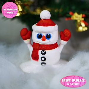 Süßer Schneemann Spielzeug /3D Print Instant Download/3D gedrucktes Spielzeug/Kinderspielzeug/Weihnachtsspielzeug/Tischdekoration
