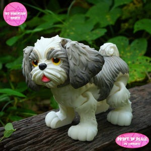 Flexi Shih Tzu Dog Print In Place Toy /3D Print Instant Download/3D Printed Dog/3d printed shih tzu/ articulated dog
