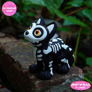 Flexi Ghost Cat Print In Place Toy /3D Print Instant Download/3D Printed Toy/3d printed Ghost Cat/articulated Cat