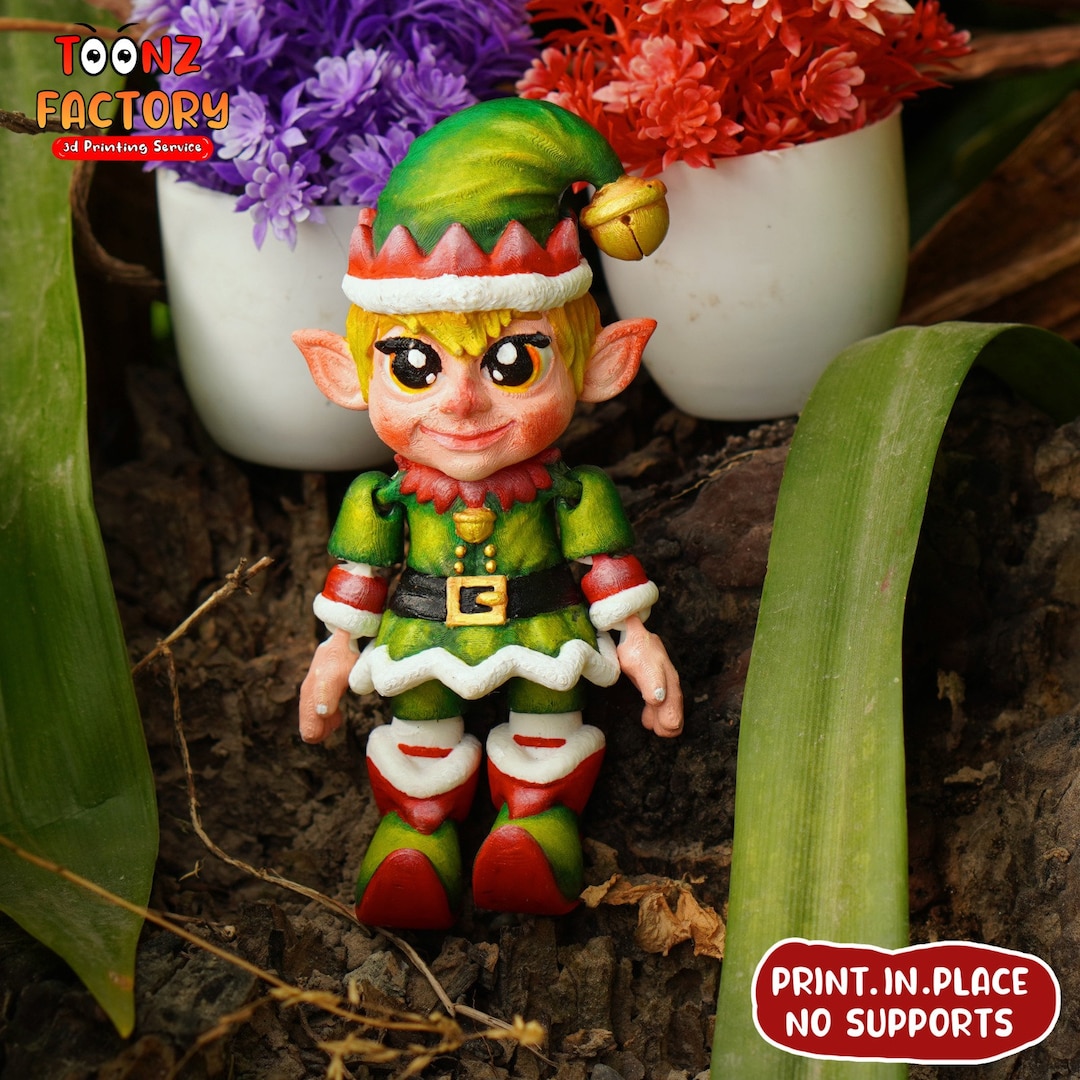 Cute Flexi Elf Print in Place Toy /3D Print Instant Download/3d Printed ...