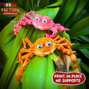 Flexi Krabbe Print In Place Spielzeug / 3D Print Instant Download / 3D Printed Toy/Krabbe artikuliert / Krabbe 3d gedrucktes Spielzeug