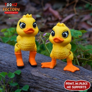 Canard flexible mignon avec bottes articulées/impression 3D téléchargement immédiat/jouet imprimé 3D/canard imprimé 3D/canard articulé