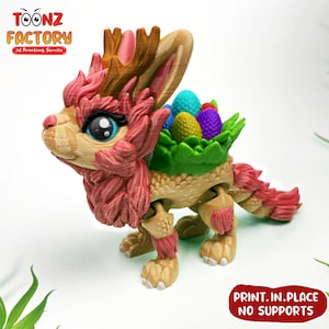 Flexi Print-In-Ort Osterdrache/ 3D Druck Sofort Download/3D Gedrucktes Spielzeug/Saint Patrick's Day/Kleeblatt Drache