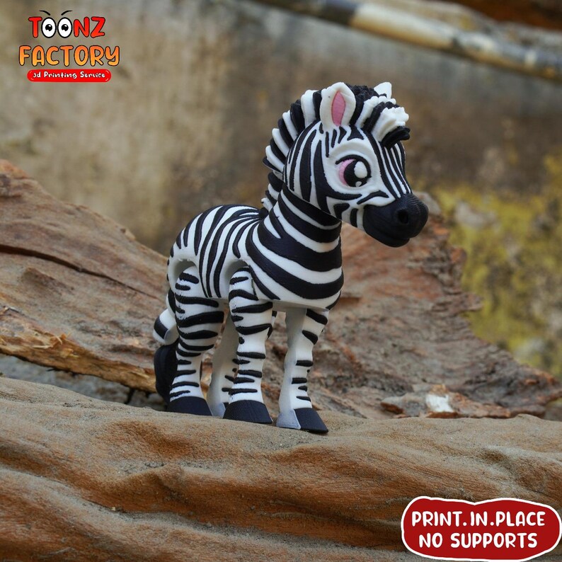 Flexi Zebra Toy: 3D Print in Place (instant Download) - Etsy