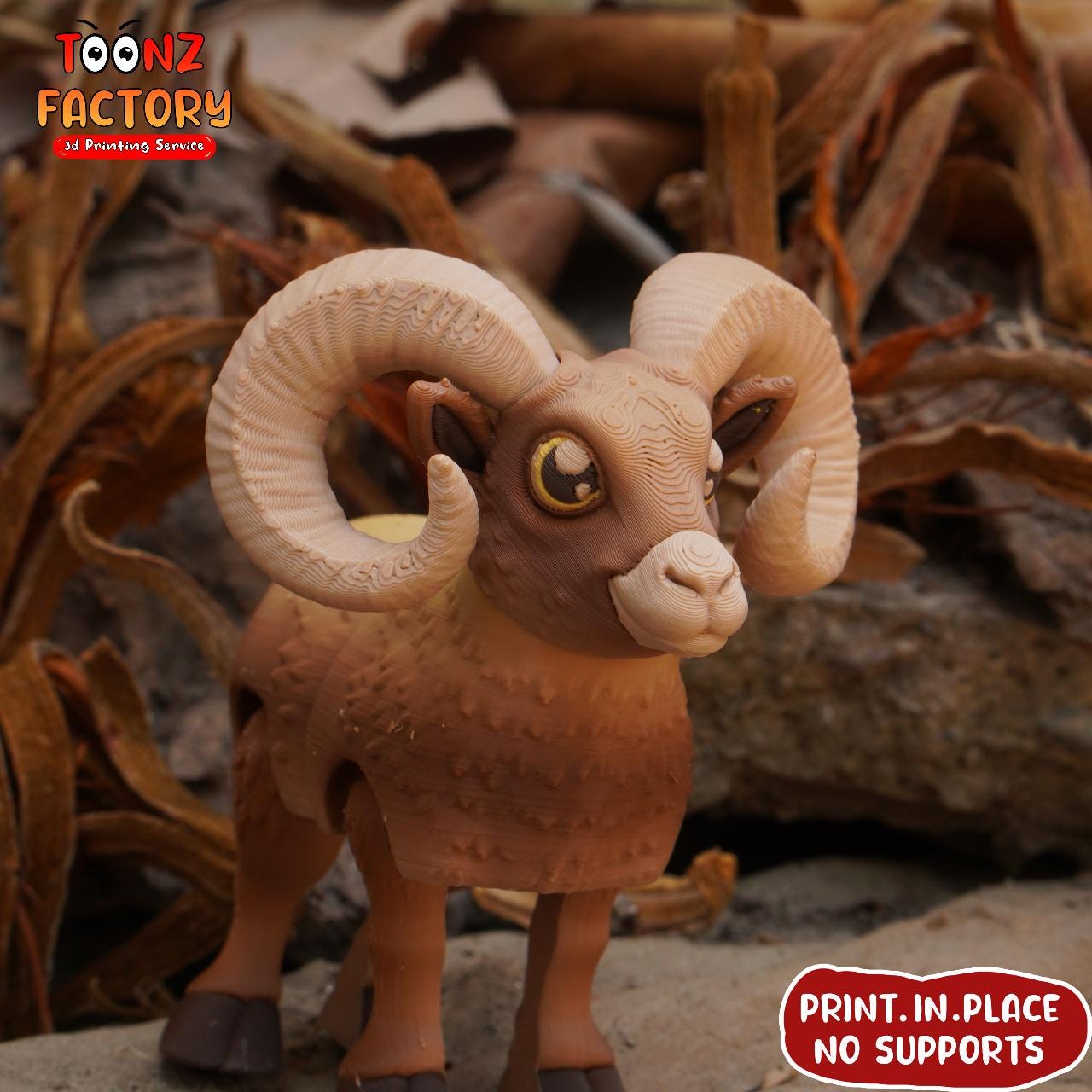 Flexi Bighorn Sheep 3D Print: Articulated Toy (digital Download