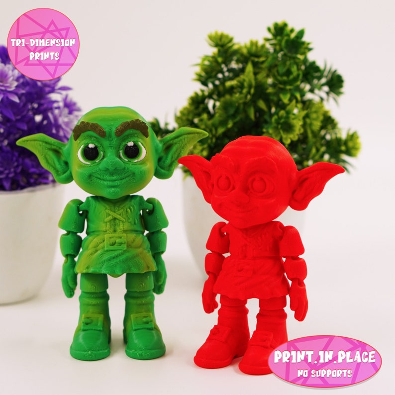 Flexi Goblin Print-in-place Articulated Toy (3D Print Digital Download ...