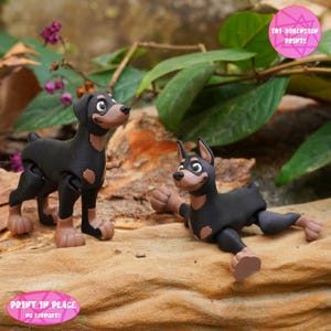 Print-In-Place Cute flexi Doberman Dog Articulated / 3D Print Instant Download/3D Printed Toy/dog articulated/flexi doberman