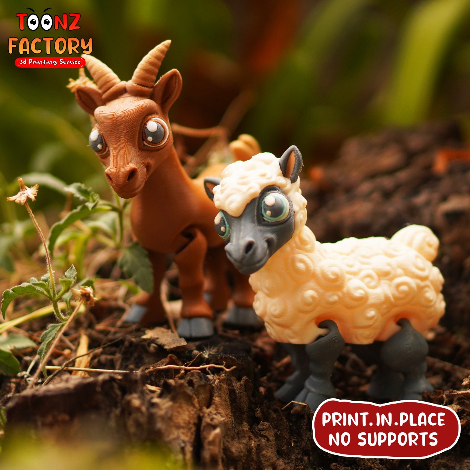 Cute Flexi Sheep & Goat 3D Model (instant Download) - Etsy