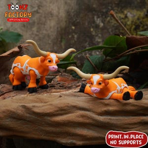 Süßer Flexi Longhorn/3D Druck Instant Download/3D Gedruckt Büffel/3D gedruckt Longhorn/Gelenkkuh/Longhorn3dprint