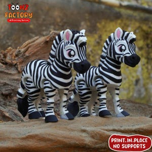 Flexi Zebra Print In Place Toy / 3D Print Instant Download/3D Printed Toy/3d printed zebra/ zebra toy