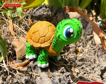 Cute Flexi Turtle 3D Model, Articulated Print-in-Place (Digital Download)