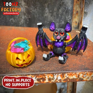 Flexi Print In Place süße Halloween Fledermaus gelenkig / 3D Print Instant Download/3D gedruckt Spielzeug/süße Fledermaus gelenk / Halloween Fledermaus/Halloween
