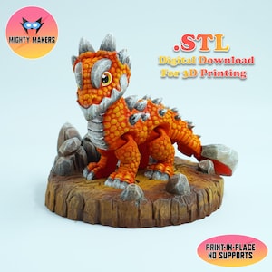 Flexi Earth Dragon /3D Druck Sofortdownload/3D Gedruckter Drache/Gelenkter Drache/Erddrache 3dprint/3d print