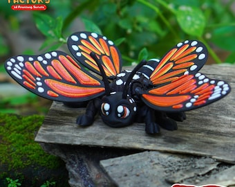 Flexi Monarch Butterfly 3D Model: Articulated Print-In-Place (Digital Download)