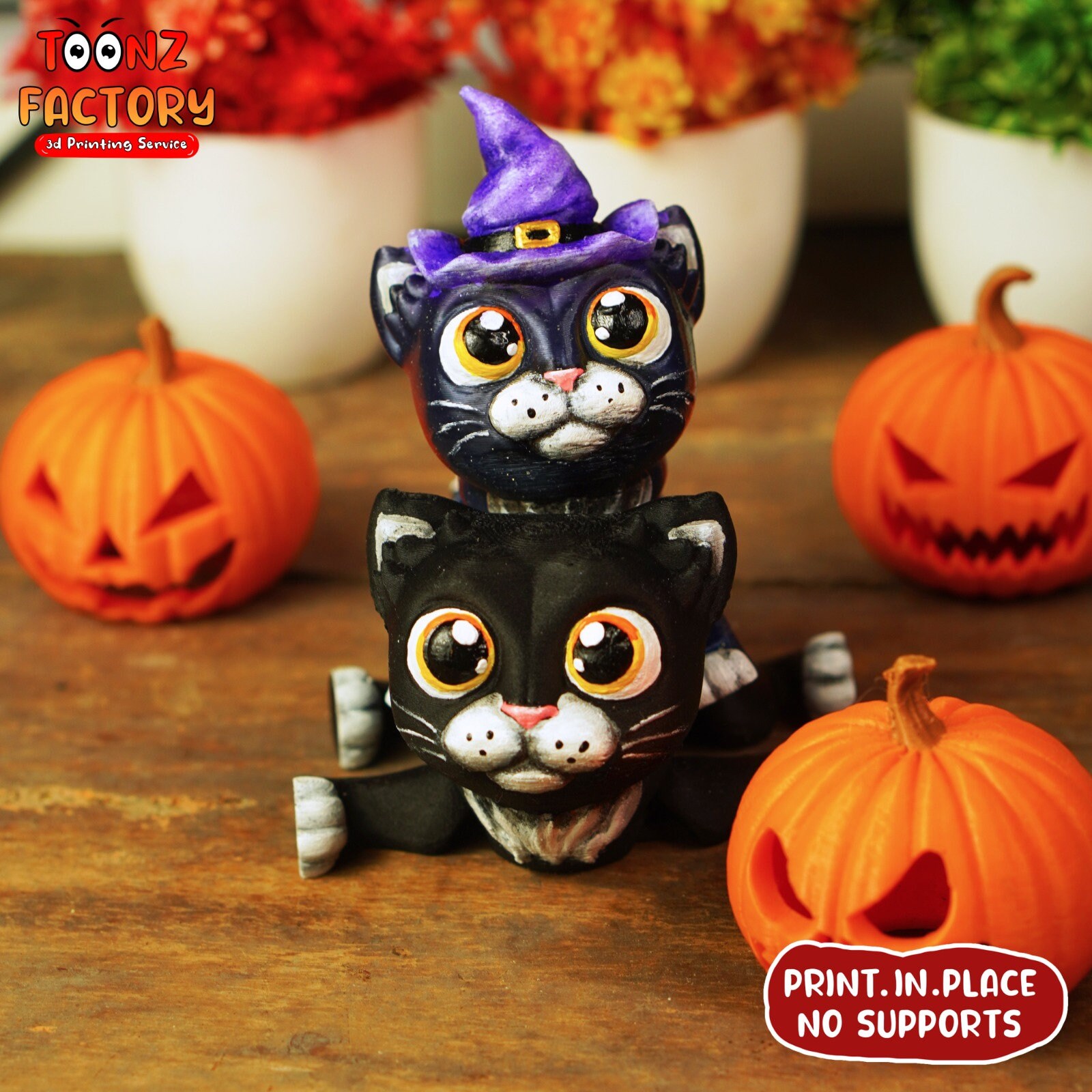 Cute Flexi Halloween Cat Articulated / 3D Print Instant Download