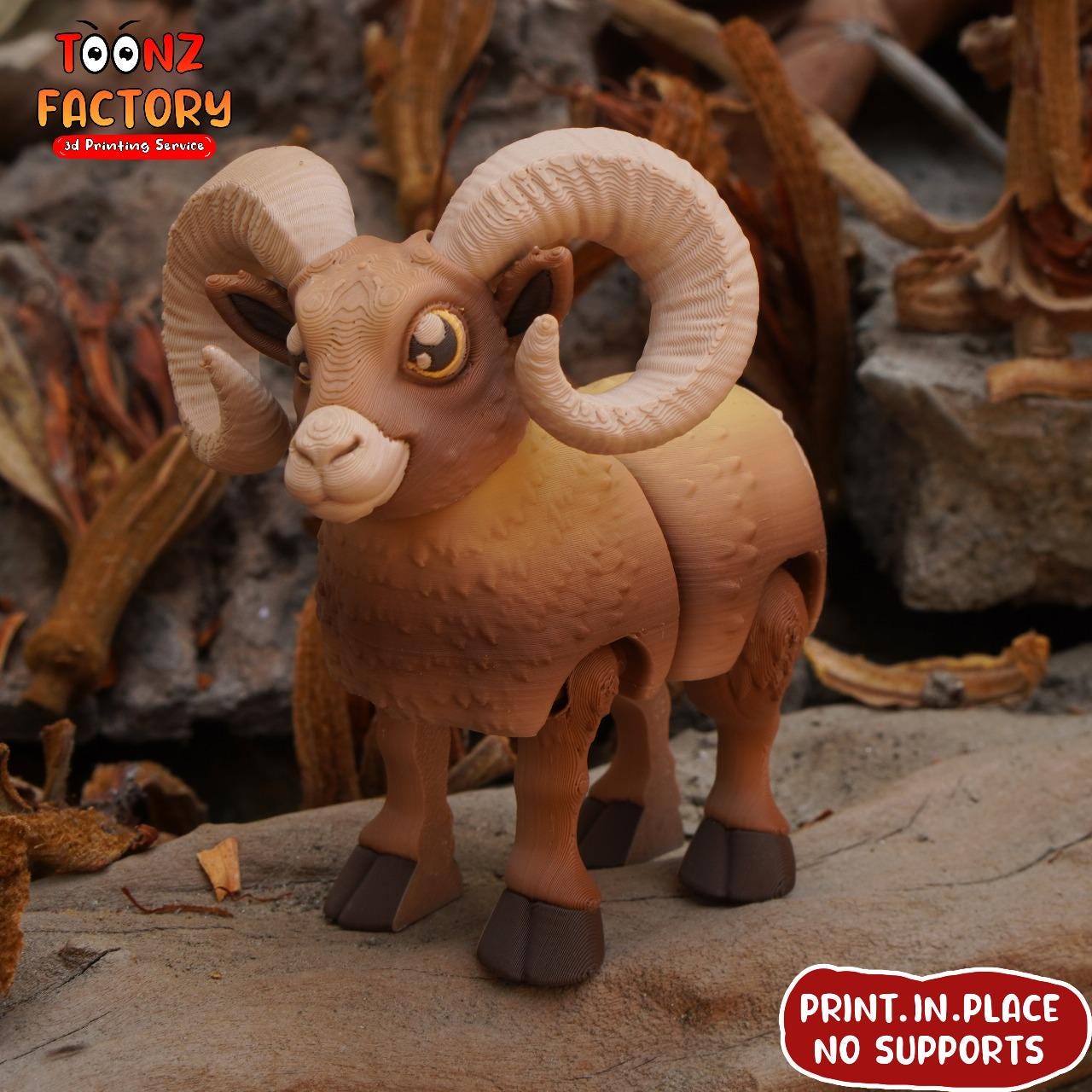 Flexi Bighorn Sheep 3D Print: Articulated Toy (digital Download