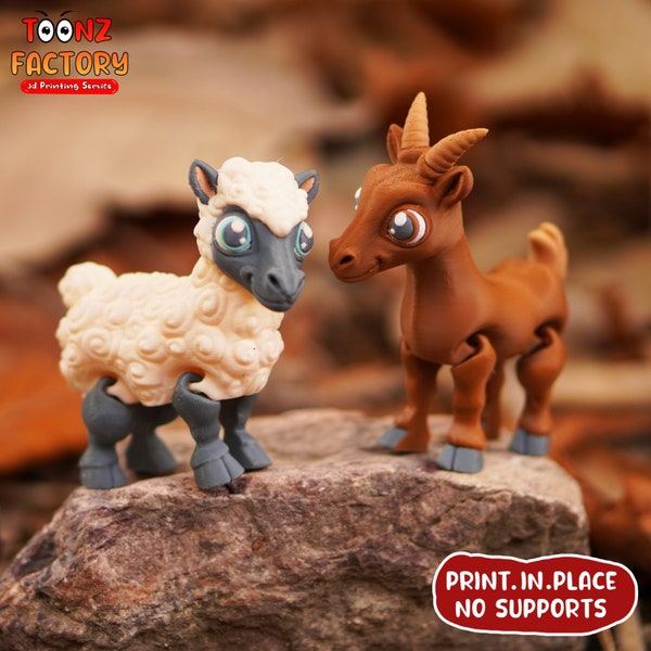 Cute Flexi Sheep & Goat Articulated / 3D Print Instant Download/3D Printed sheep/3d printed goat/articulated goat