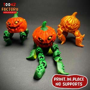 Flexi Print In Place Scary Kürbis Monster Gelenk / 3D Print Instant Download / 3D Printed Toy/gruseliges Monster / Halloween Monster