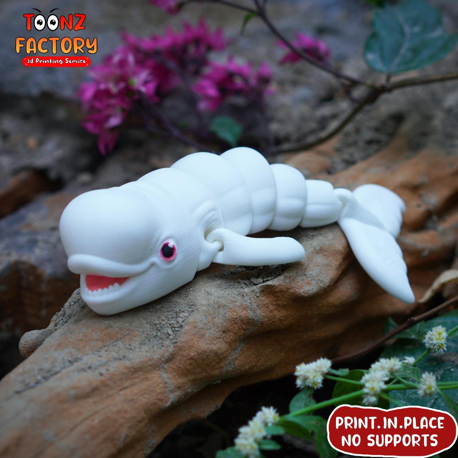 Flexi Beluga Whale Toy: 3D Print Articulated Model (instant Download ...