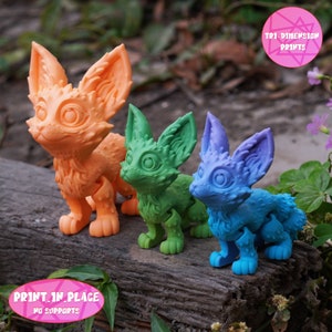 Niedliche Flexi Fennek Fuchs Druck In Ort Spielzeug / 3D Druck Sofortiger Download / 3D gedruckter Fuchs / 3d gedruckter Fennek Fuchs / Gelenkfuchs / Fuchs 3dprint